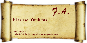 Fleisz András névjegykártya